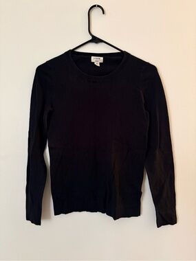 J. Crew Black Long-Sleeve Crewneck Top